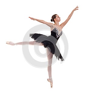 Ballerina wearing black tutu