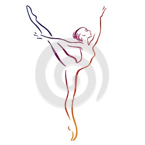 Ballerinas silhouettes. illustration