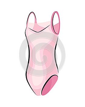 Ballet accessorie. Bottom part of pink ballet dress. Vector hand drawn sketch style object.