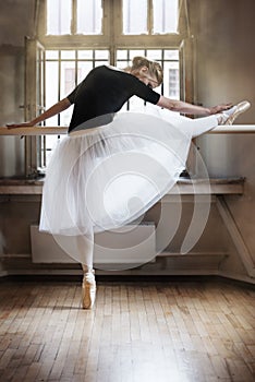 In ballet class-room