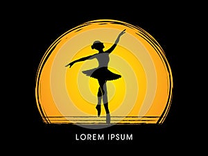 Ballet dance graphic vector.