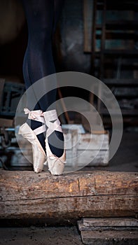 Ballet dancer on a beam