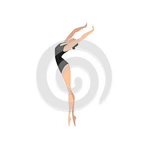 Ballet dancer, beautifull professional ballerina dancing classical dance vector Illustration on a white background