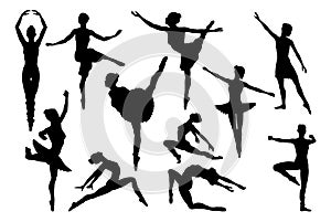Ballet Dancer Dancing Silhouettes