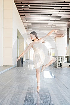 Ballet dancer enjoying dance outdoors