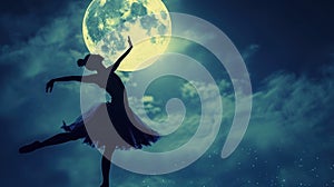 a ballet dancer executing a pirouette under the soft glow of moonlight.