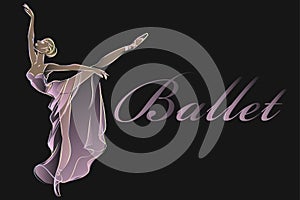 Ballet dancer fashion banner template black design