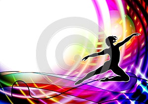 Ballet dancer fitness, aerobics. Rhythmic gymnastics. Vector illustration