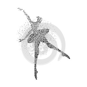 Ballet dancer girl particle splash silhouette