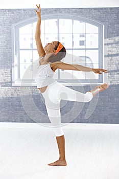 Ballet dancer girl performing photo