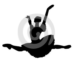Ballet dancer jumping with tutu ballet dress, lottie. silhouette photo