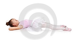 Ballet dancer lying on the floor