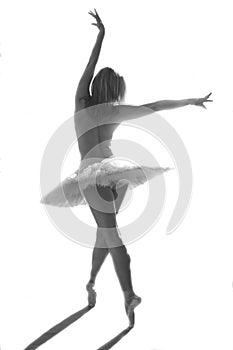 Ballet dancer performing in studio