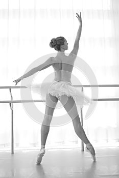 Ballet dancer performing in studio