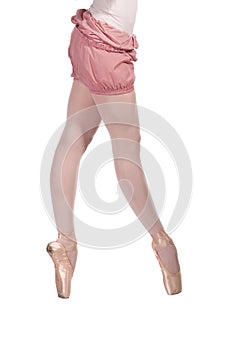 Ballet dancer in tracksuit is isolated