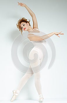 Ballet dancer. Train in the studio.