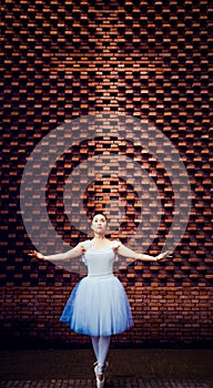 Ballet dancers, crosses, red brick walls