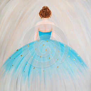 Ballet Dancing Woman, oil painting on canvas.