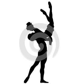 Ballet duo ChorÃÂ©graphie danse, Ballet theater. Silhouette photo