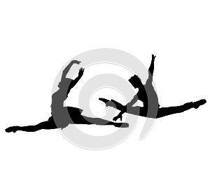 Ballet duo ChorÃÂ©graphie danse, Ballet theater. Silhouette