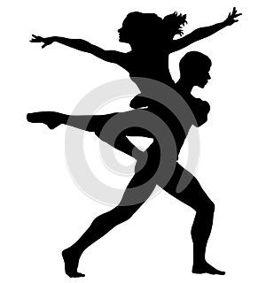 Ballet duo ChorÃ©graphie danse, Ballet theater. Silhouette