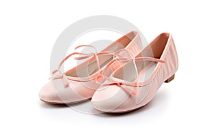 Ballet Flats in Seclusion on White Background