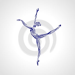 Ballet girl. Artistic rhythmic gymnastics dancing woman