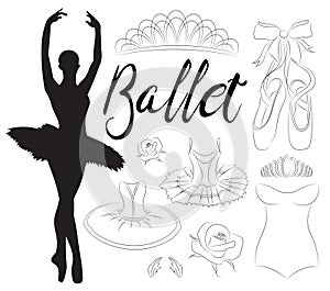 Ballet icon set