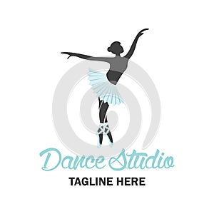 Ballet logo for ballet school. vector illustration