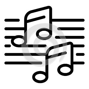 Ballet music notes icon, outline style