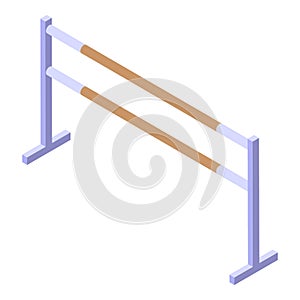 Ballet school bars icon, isometric style