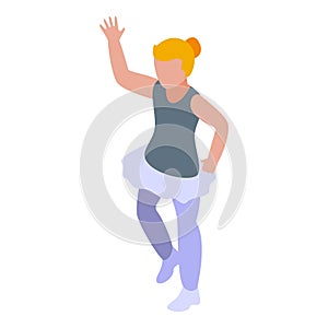 Ballet school girl icon, isometric style