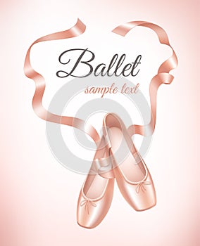 Ballet shoes on background