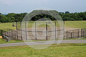 Ballfield  baseball or softball.. from behind home plate