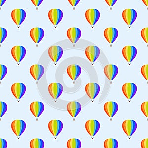 Ballon aerostat transport seamless pattern vector.