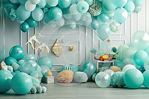 ballon decoration wall party kids in the home ocean theme