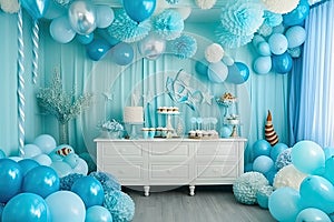 ballon decoration wall party kids in the home ocean theme