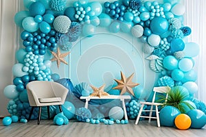 ballon decoration wall party kids in the home ocean theme