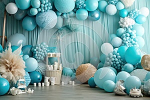 ballon decoration wall party kids in the home ocean theme