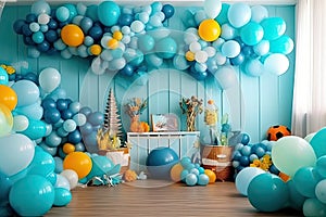 ballon decoration wall party kids in the home ocean theme