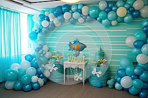 ballon decoration wall party kids in the home ocean theme