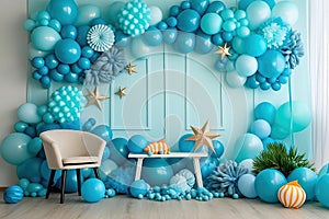 ballon decoration wall party kids in the home ocean theme