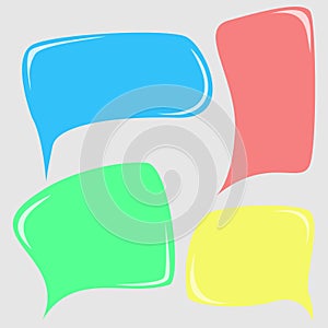 Ballon Text With Collor Flat