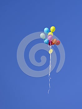 Ballons on blue sky