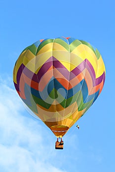 Ballons Festival - Balloon Festival, exhibition of hot-air balloons in the city park. Hot air balloon in flight against a