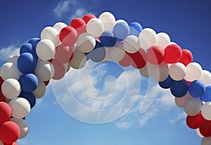 Balloon arch with vivid sky background