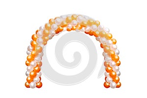 Balloon Archway door Orange and white, Arches wedding, Balloon Festival design decoration elements with arch floral design isolate