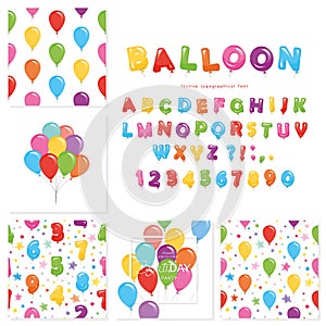 Balloon big set. For birthday and holidays design.
