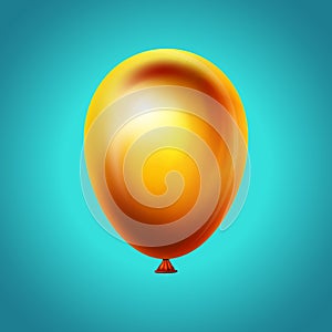 Balloon on blue sky background.Vector realistic icon. Happy anniversary, wedding, birthday decoration. Realistic 3d