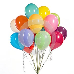 Balloon bouquet isolated on white background photo